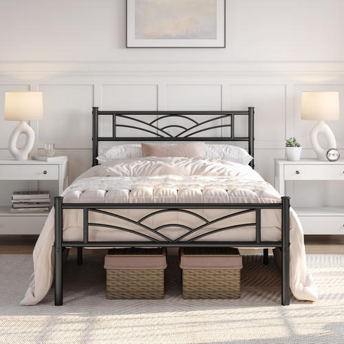 Metal platform bed frame with - metal,