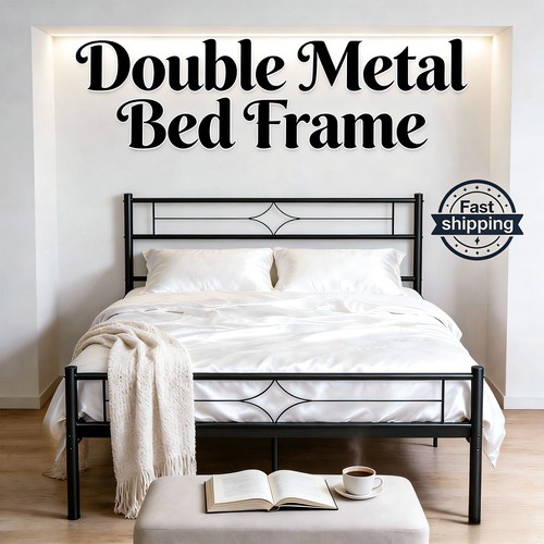 Double metal bed 190x135cm - bed,