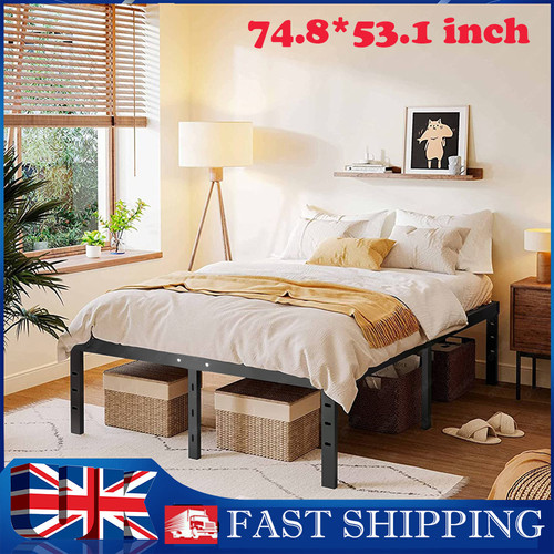 High metal bed frame - high,