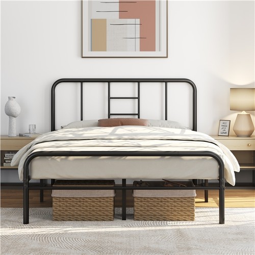 4ft6 double metal bed frame - double,