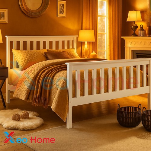 Solid 4ft 3ft wooden bed - 3ft, frame