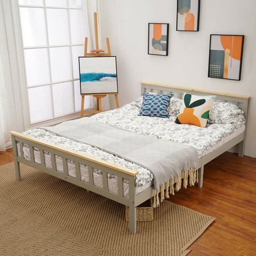 Solid wooden bed frame 3ft - bed,