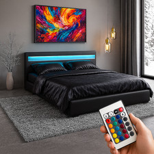 Black 4ft6 Double Faux Leather